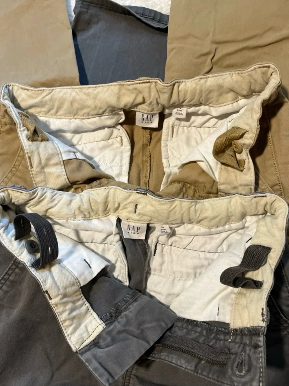 Gap Kids Pants Set Flat-Front Chino Boys 14 SLIM Navy & Khaki School Uniform EUC